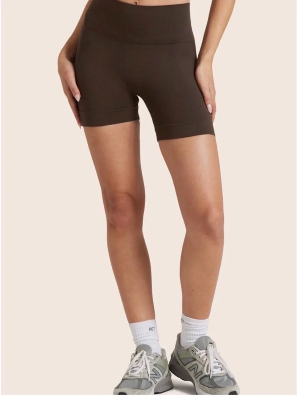 SET Active Brown High-Waist Bike Shorts